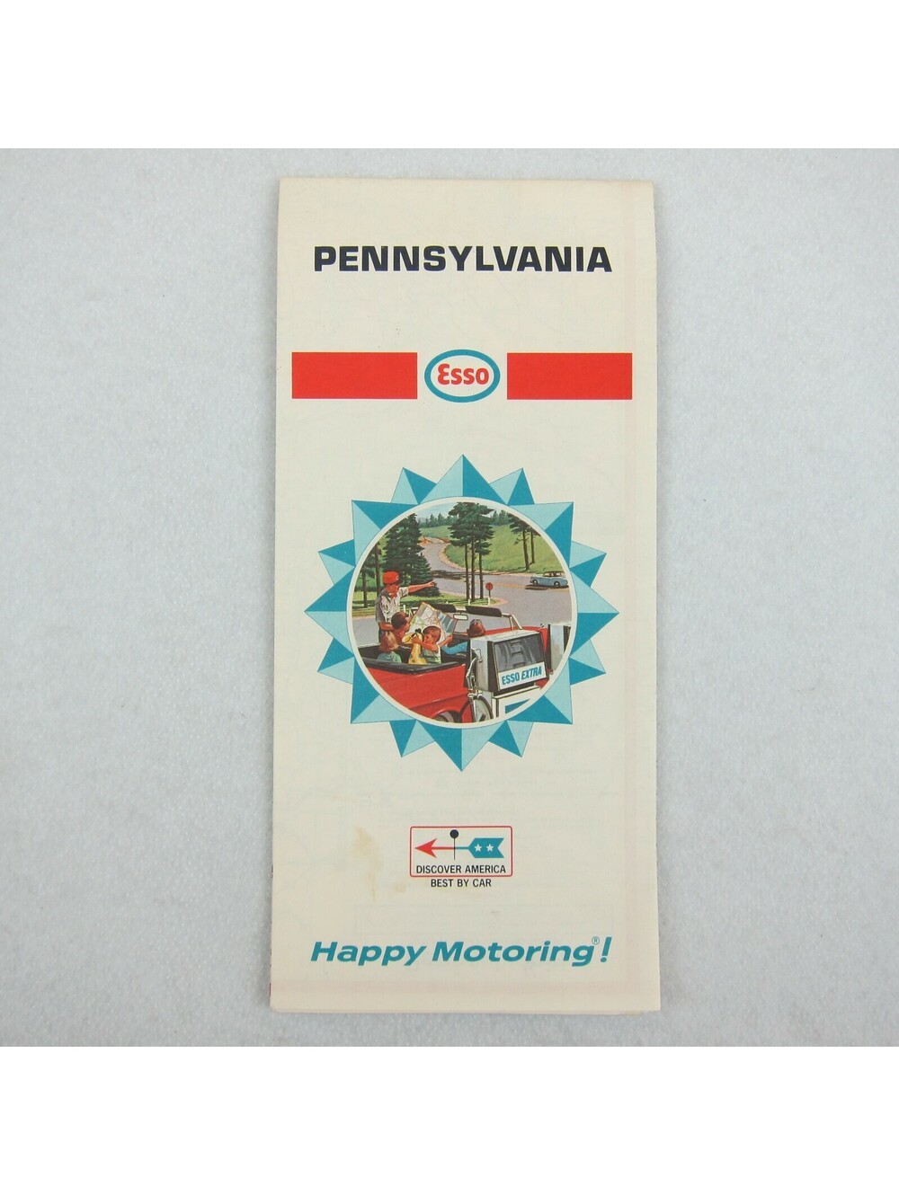 1967 Esso Humble Oil Road Map Pennsylvania Sightseeing Guide Pittsburg & Philly
